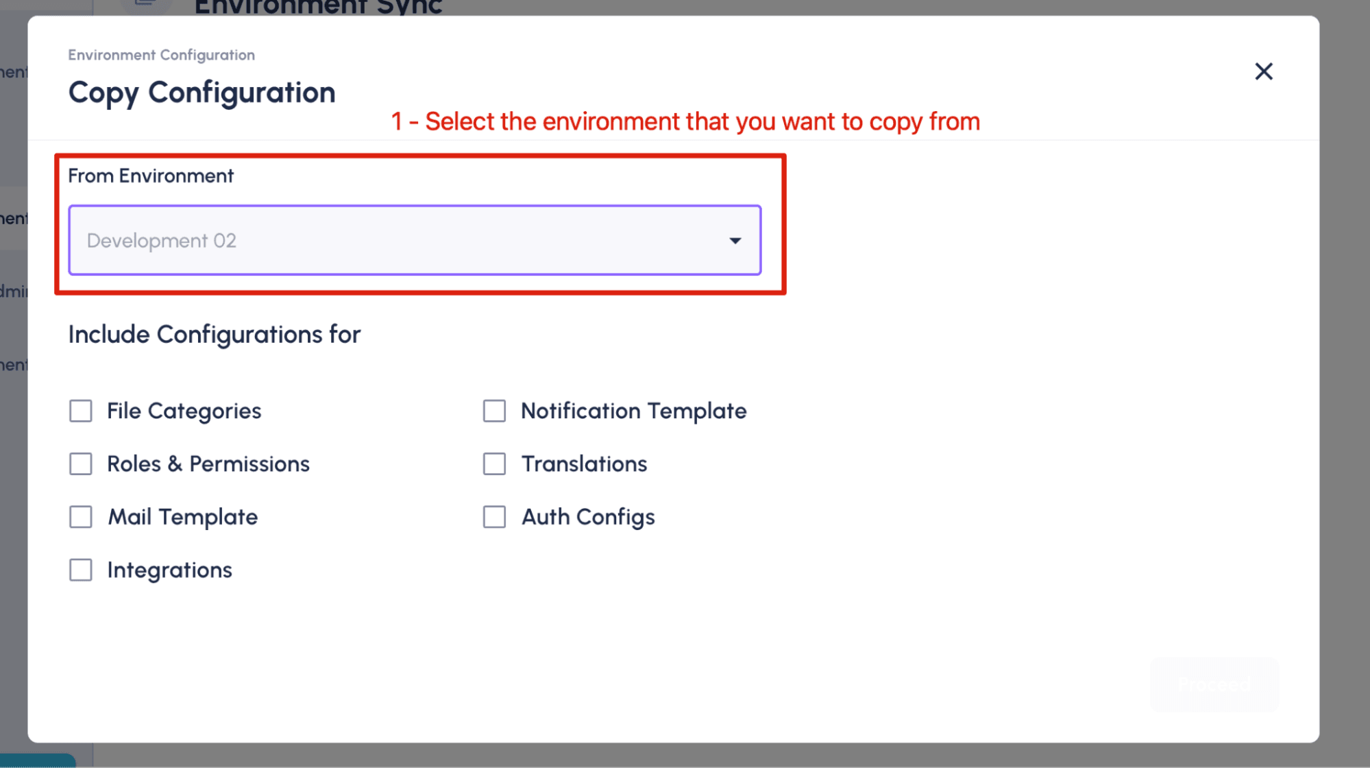 release copy env configuration